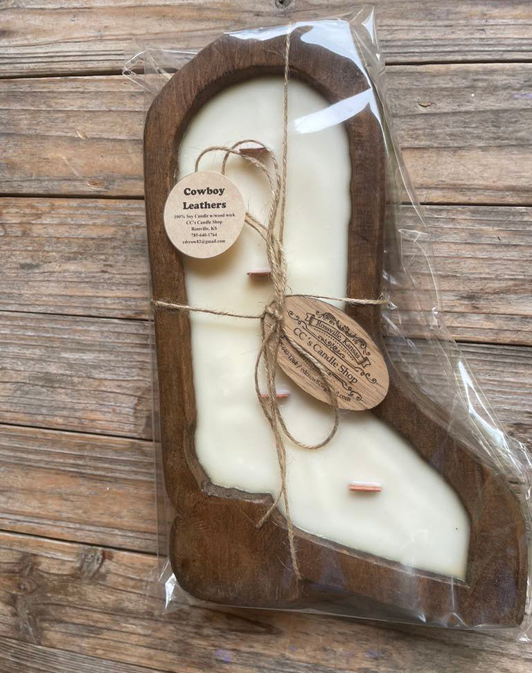 Country Charm Wooden Dough Bowl Candles – Hand-Poured Soy with Wooden Wicks
