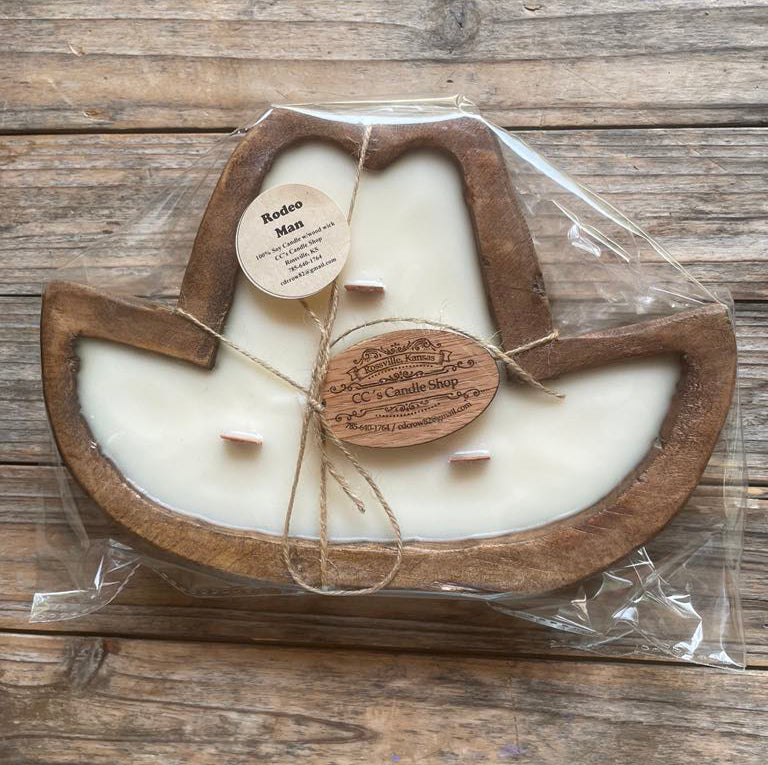 Country Charm Wooden Dough Bowl Candles – Hand-Poured Soy with Wooden Wicks