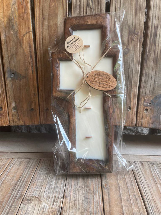 Country Charm Wooden Dough Bowl Candles – Hand-Poured Soy with Wooden Wicks