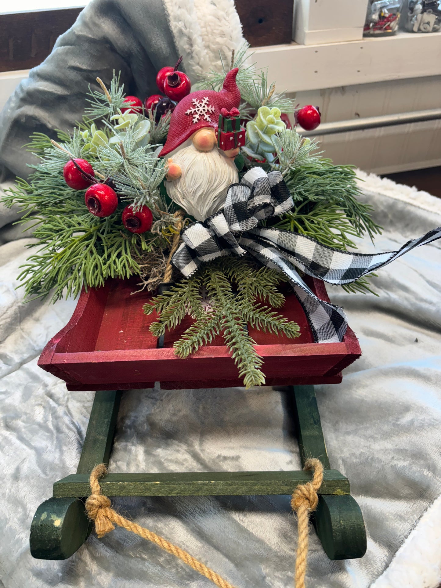 Christmas Sled full of Christmas foliage!!!