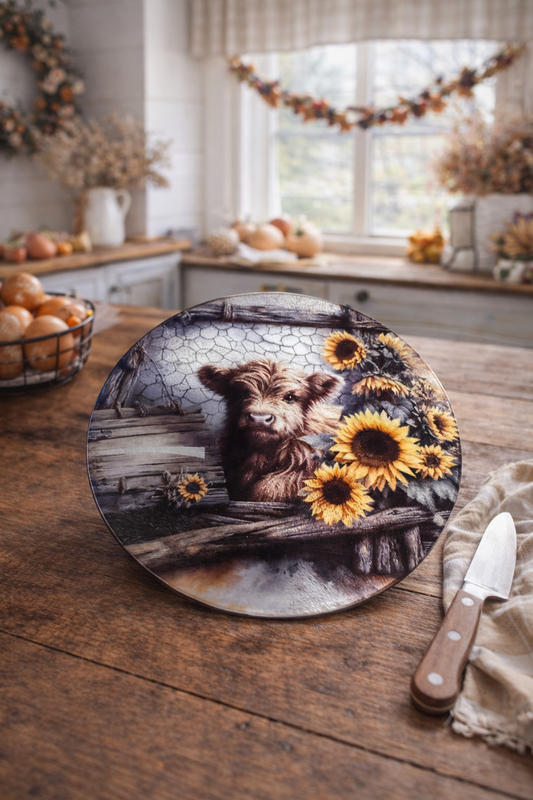 Highland cow cutting board